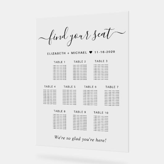 シック10台結婚席 アクリルサイン (傾斜)