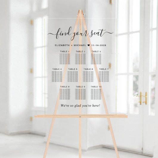 シック10台結婚席 アクリルサイン