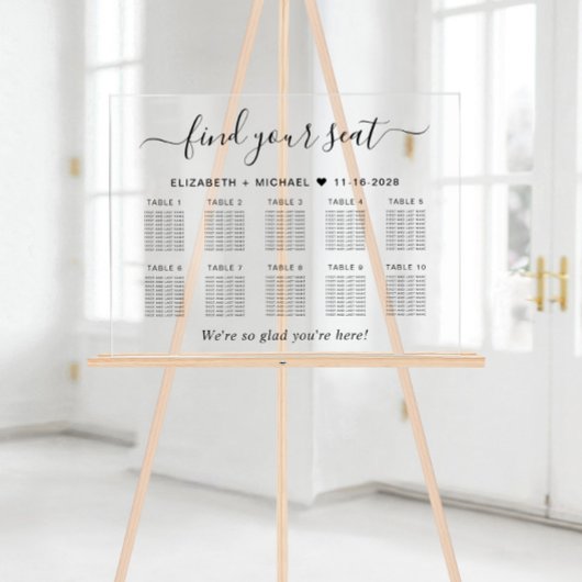 シック10台結婚席 アクリルサイン