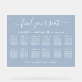 シック12テーブルホワイト結婚ズシーティングダスティブルー アクリルサイン (正面)