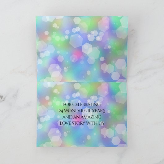 シック14日24日34日43回目のオパール結婚記念日 サンキューカード (内部)