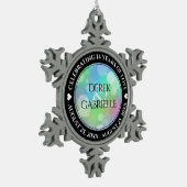 シック14日24日34日43回目のオパール結婚記念日 スノーフレークピューターオーナメント (左)