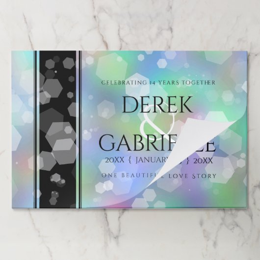 シック14日24日34日43回目のオパール結婚記念日 ペーパーパッド (折り畳み)