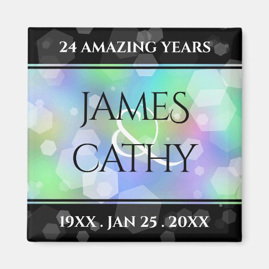 シック14日24日34日43回目のオパール結婚記念日 マグネット (正面)