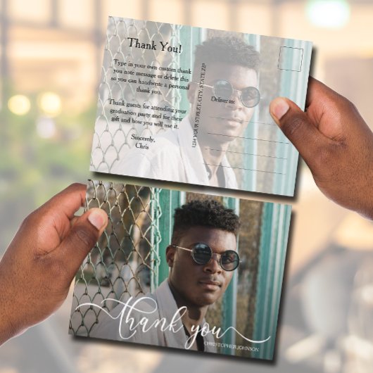 シック2写真卒業お礼 ポストカード