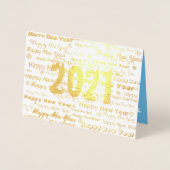 シック2021ハッピーニューイヤーグリーティングカード 箔カード (正面)
