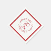 シック2025年卒業レッドタイポグラフィ スタンダードカクテルナプキン (角)