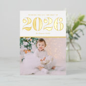 シック2025年新年の写真 箔シーズンカード (立ち正面)