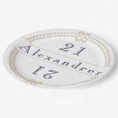 シック21歳の誕生日金ゴールドタン航海のネームクラシック ペーパープレート (アングル)