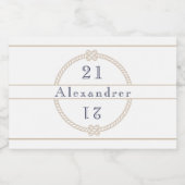 シック21歳の誕生日金ゴールドタン航海の名 スパークリングワインラベル (シングルラベル)