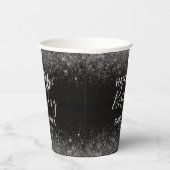 シック21thバースデーブラックアンドバラ金ゴールドグリッターPa 紙コップ (右)
