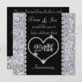 シック25周年記念きらきら光る招待状 招待状 (正面/裏面)