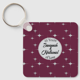 シック25周年記念カスタムカップル写真 キーホルダー