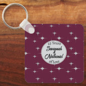 シック25周年記念カスタムカップル写真 キーホルダー (正面)