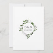 シック25周年記念結婚モノグラムフローラ 招待状 (裏面)