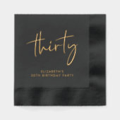 シック30th誕生日パーティー 箔ナプキン (正面)