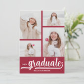 シック4フォトクリムゾンレッド卒業 案内状 (スタンド正面)