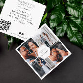 シック4フォト結婚コラージュ写真家QRコード スクエア名刺