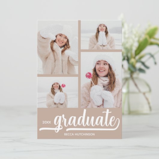 シック4写真卒業 案内状 (スタンド正面)