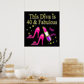 シック40と素晴らしいファッションクイーンデザイン ポスター (キッチン)