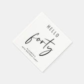 シック40th誕生日パーティー スタンダードカクテルナプキン (角)