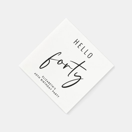 シック40th誕生日パーティー スタンダードカクテルナプキン (角)