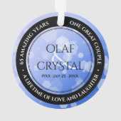 シック45th 51st 65thサファイヤ結婚の記念日 オーナメント (裏面)