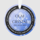 シック45th 51st 65thサファイヤ結婚の記念日 オーナメント (正面)