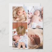 シック5フォトコラージュ誕生のお知らせ 案内状 (裏面)