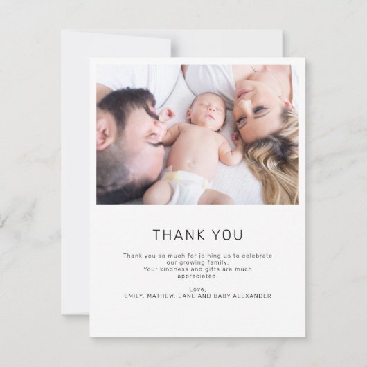 シック5モダンフォトベビーシャワーありがとう (裏面)