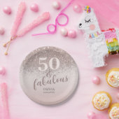 シック50と素晴らしいグリッターバラ金ゴールド誕生日 ペーパープレート (パーティー)