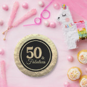 シック50と素晴らしいフェイク金ゴールド ペーパープレート (パーティー)