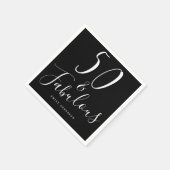 シック50ファブラス白黒50th誕生日 スタンダードカクテルナプキン (角)