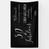 シック50ファブラス白黒50th誕生日 横断幕 (縦)