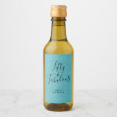 シック50ファブルースブルーグリッター名50th誕生日 ワインラベル (正面)