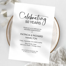 シック50周年結婚招待状