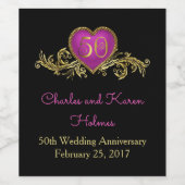 シック50周年記念結婚ワインラベル ワインラベル (シングルラベル)