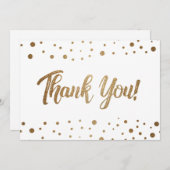 シック50歳の誕生日フェイク金ゴールド感謝してい紙吹雪you ca サンキューカード (正面/裏面)