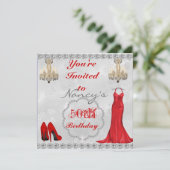 シック50番目のヴィンテージデザインきらきら光る誕生日招待状 招待状 (スタンド正面)