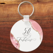 シック50素晴らしいバラ金ゴールドグリッターAgateスクリプト キーホルダー (裏面)