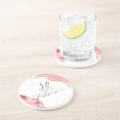 シック50素晴らしいバラ金ゴールドグリッターAgateスクリプト コースター (側面)