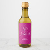 シック50素晴らしいピンクグリッター名50th誕生日 ワインラベル (正面)