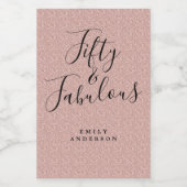 シック50素晴らしいピンクグリッター名50th誕生日 ワインラベル (シングルラベル)