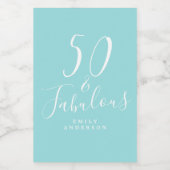 シック50素晴らしいブルーネーム50th誕生日 ワインラベル (シングルラベル)