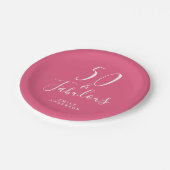 シック50素晴らしいホットピンク50誕生日 ペーパープレート (アングル)