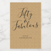 シック50素晴らしい金ゴールドグリッター名50th誕生日 ワインラベル (シングルラベル)