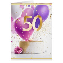 シック50th誕生日グリーティングカード