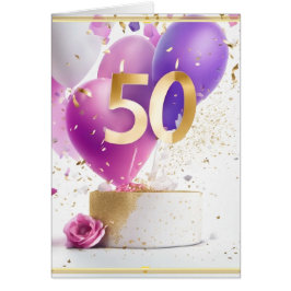 シック50th誕生日グリーティングカード