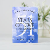 シック51thサファイヤ結婚の記念日テーブルカード サンキューカード (スタンド正面)