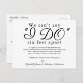 シック6つの足アパート延期結婚変更日 案内ポストカード (正面/裏面)